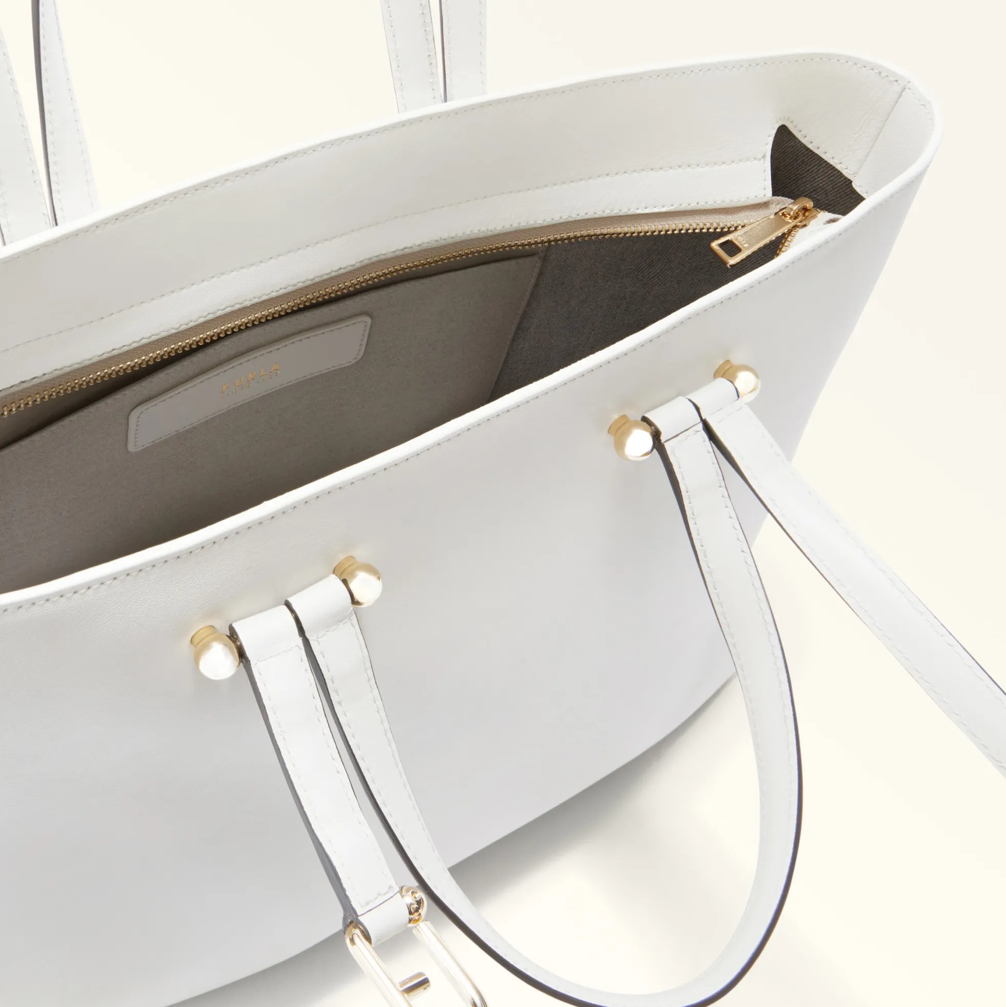 Furla Shoulder Bags|Totes<Duetto Tote L marshmallow+grigio int.