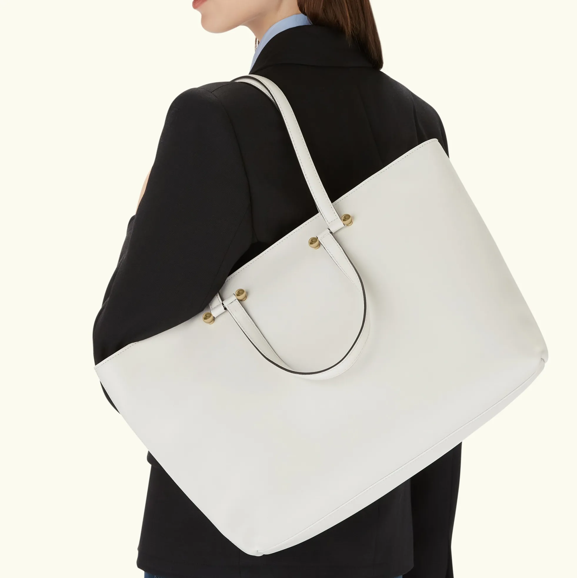 Furla Shoulder Bags|Totes<Duetto Tote L marshmallow+grigio int.