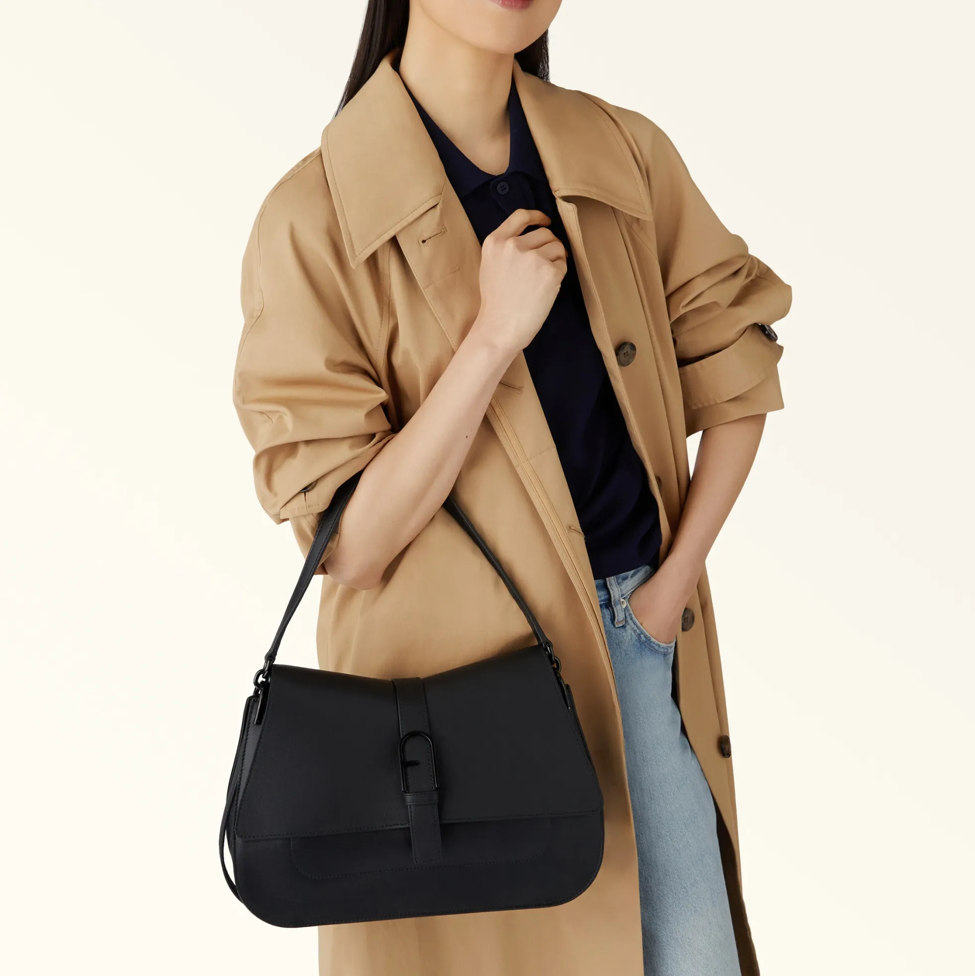 Furla Shoulder Bags|Top Handles<Flow Top Handle L nero