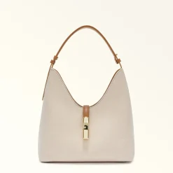 Furla Shoulder Bags|Furla Goccia<Goccia Shoulder Bag M naturale+brandy