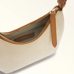 Furla Shoulder Bags|Furla Goccia<Goccia Shoulder Bag S naturale+brandy