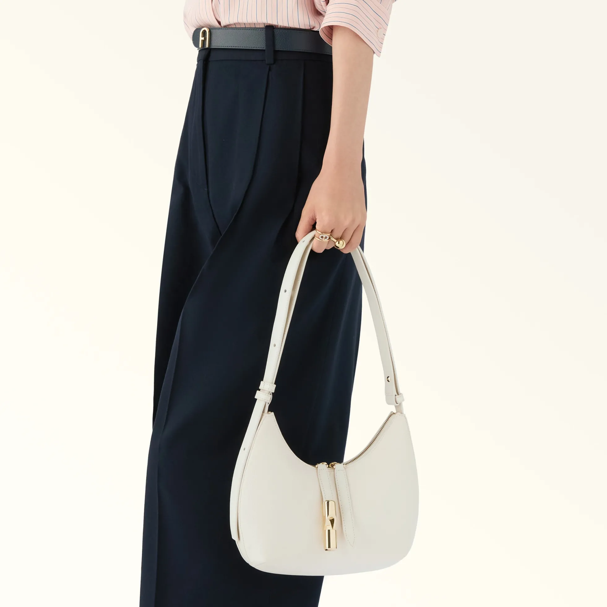Furla Shoulder Bags|Furla Goccia<Goccia Shoulder Bag S panna
