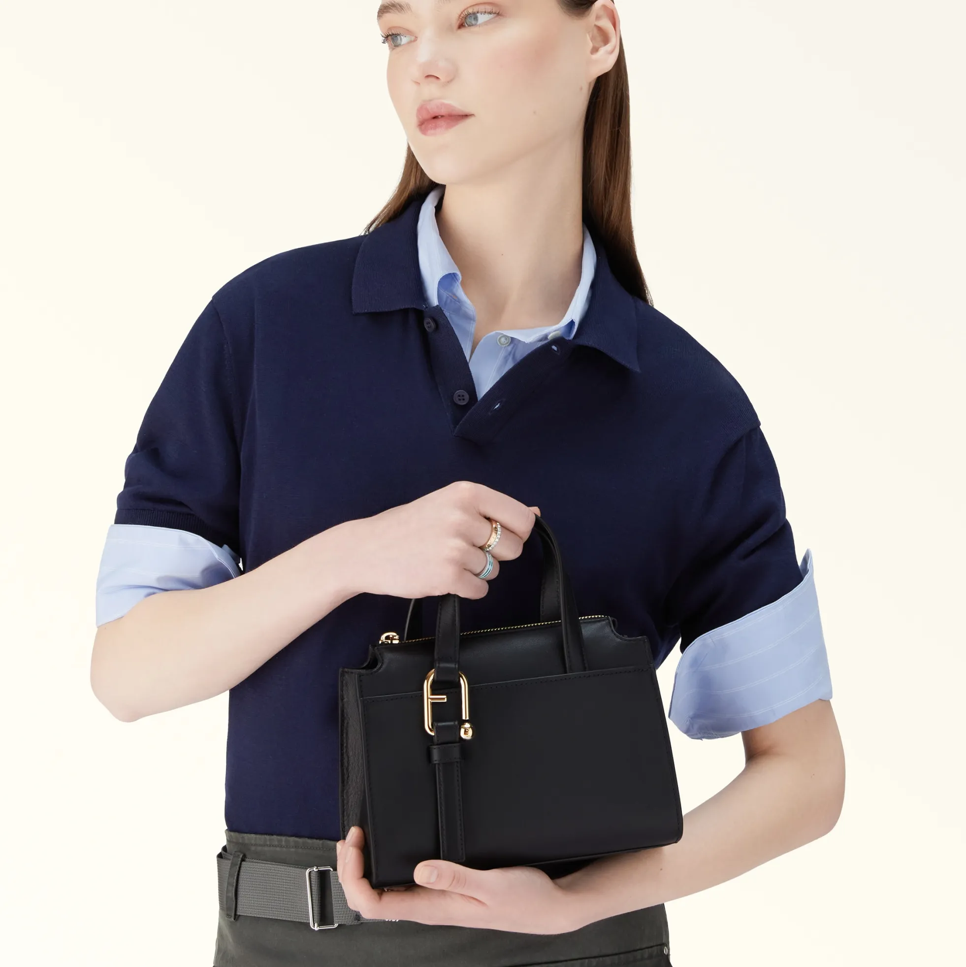 Furla The Black Bag Edit|Top Handles<Nuvola Boston Bag S nero