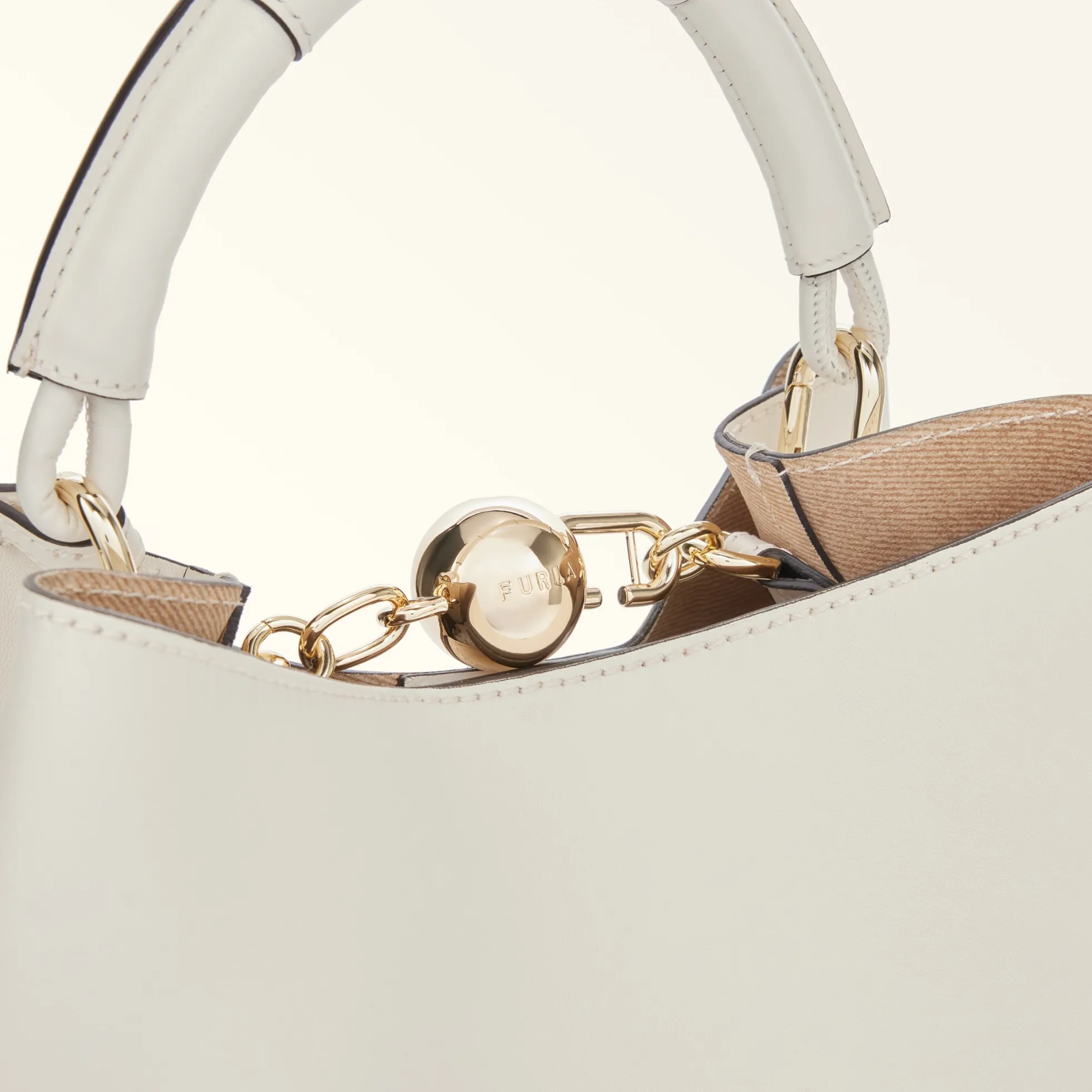 Furla Bucket Bags|Top Handles<Sfera Bucket Bag S panna+avena int.
