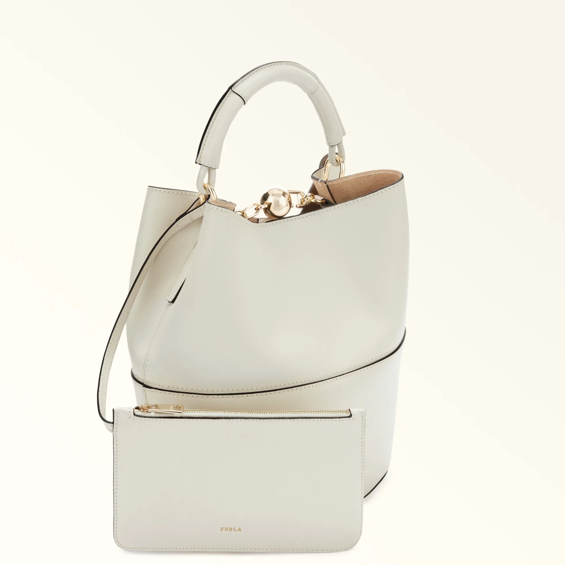 Furla Bucket Bags|Top Handles<Sfera Bucket Bag S panna+avena int.