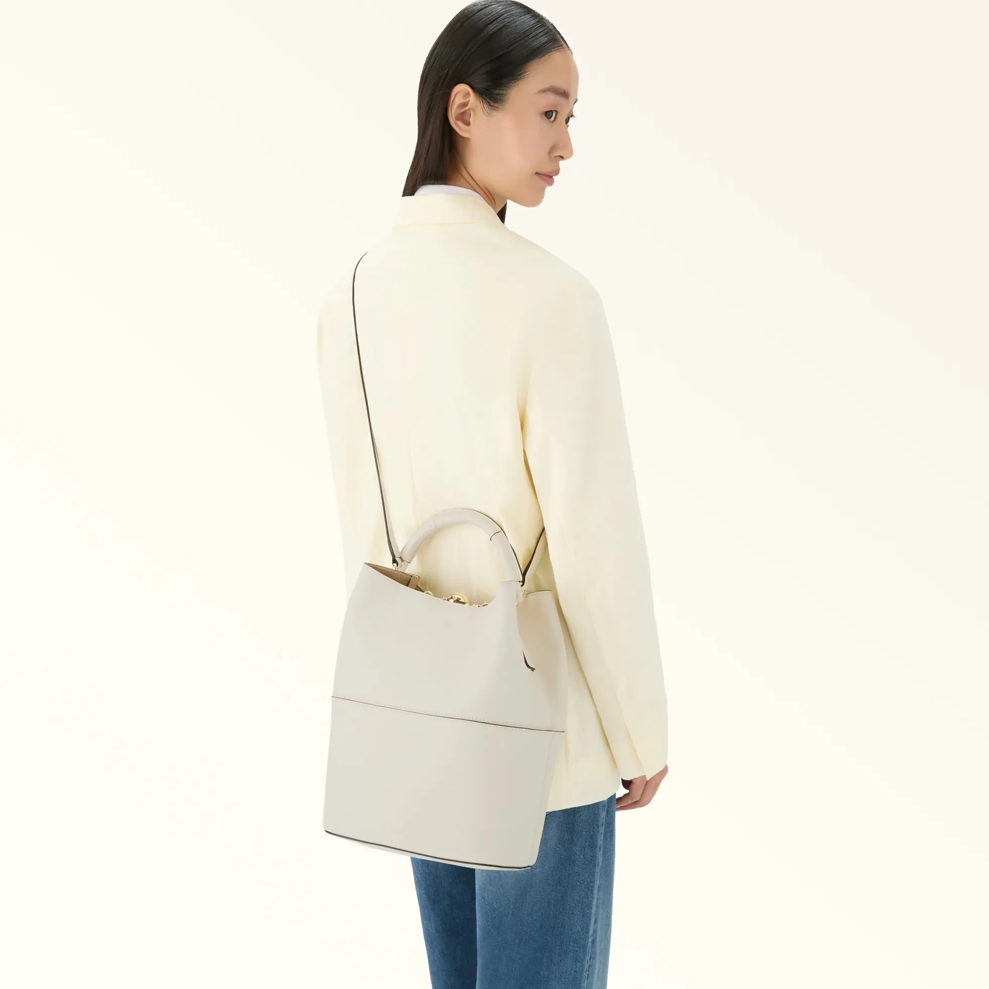 Furla Bucket Bags|Top Handles<Sfera Bucket Bag S panna+avena int.