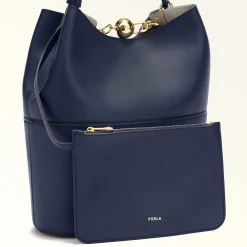 Furla Bucket Bags|Top Handles<Sfera Bucket Bag S mediterraneo+grigio int.