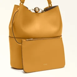 Furla Bucket Bags|Top Handles<Sfera Bucket Bag S senape+vaniglia int.