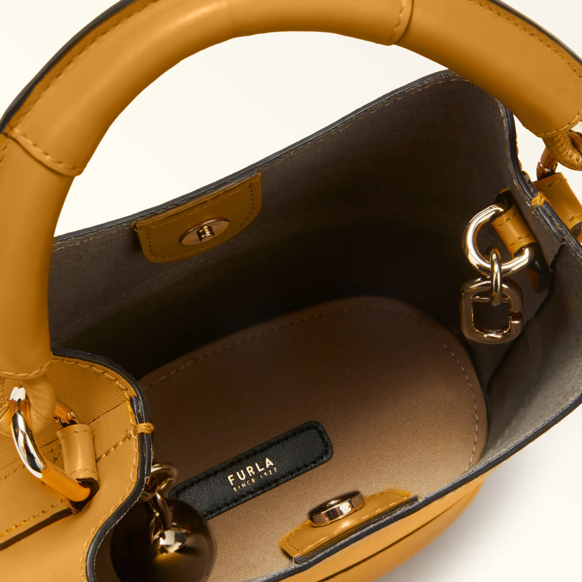 Furla Bucket Bags|Mini Bags And Pouches<Sfera Mini Bag senape+vaniglia int.