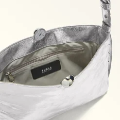 Furla Shoulder Bags|Furla Sfera Soft<Sfera Soft Shoulder Bag M color silver